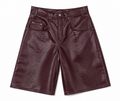 Burgundy Leather Shorts